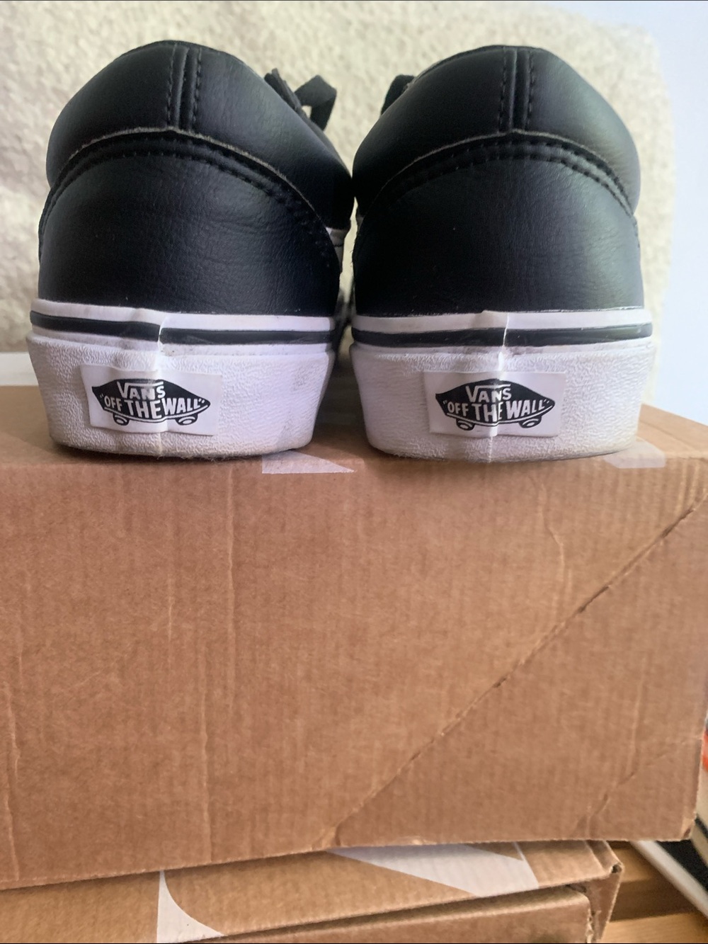 Vans Old Skool Leather Sneakers - Black & White - Picture 7 of 7